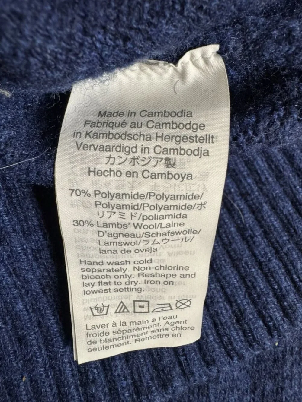 J.Crew Men’s Medium Lambswool Blend Henley Sweater Blue Button Neck Knit